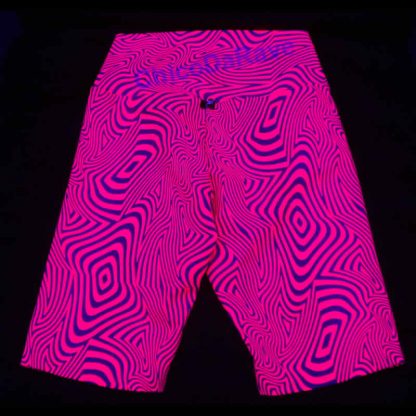 Bermuda legging fluorescente hipnótica rosa e verde