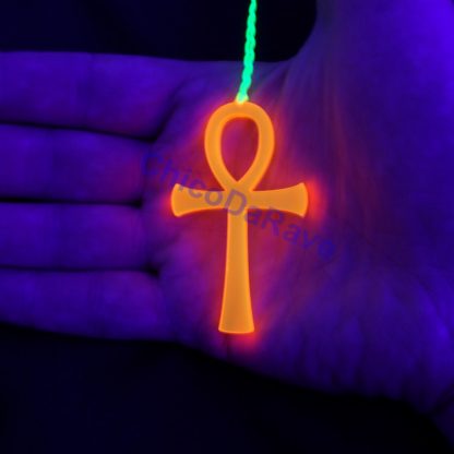 Colar Ankh 6cm laranja fluorescente - Image 2