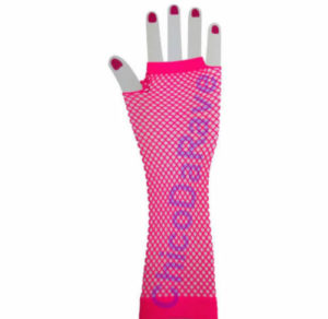 Luva arrastão longa rosa pink fluorescente