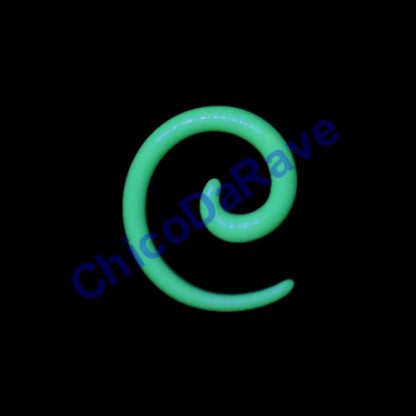 Alargador espiral verde fluorescente 3mm