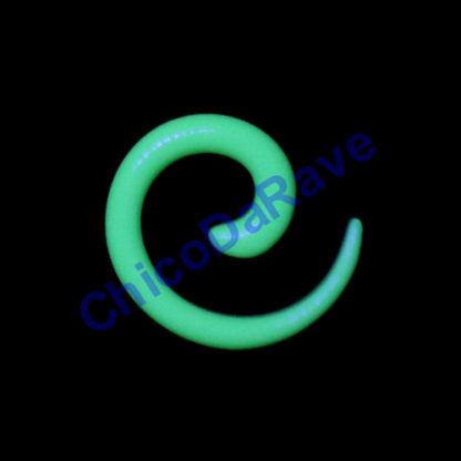 Alargador espiral verde fluorescente 4mm