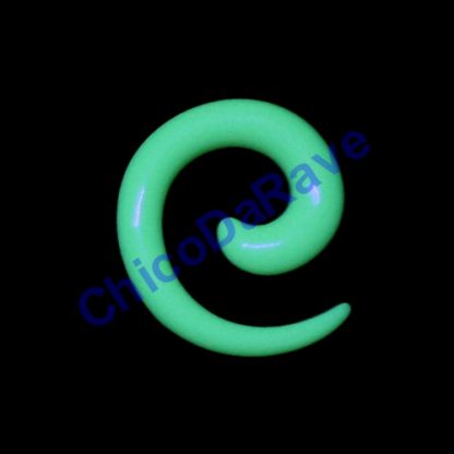 Alargador espiral verde fluorescente 5mm