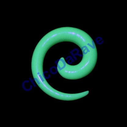 Alargador espiral verde fluorescente 6mm