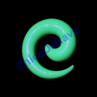 Alargador espiral verde fluorescente 8mm