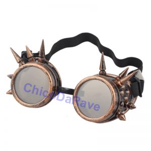 Goggles Steampunk cobre com spikes