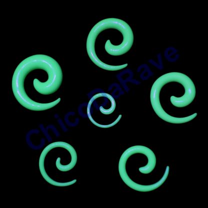 Alargador espiral verde fluorescente