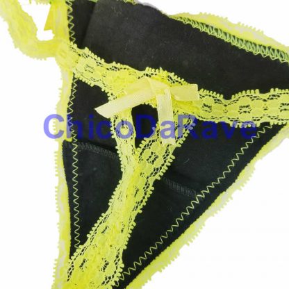 Calcinha caveira amarelo fluorescente