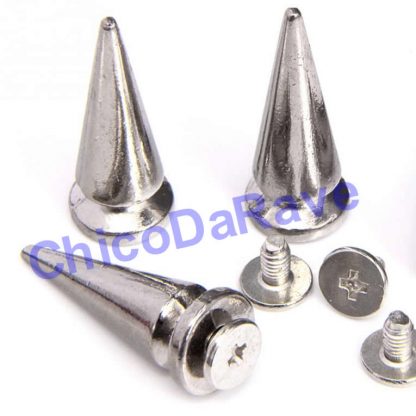 Spike 26x10mm cone prata metal (parafuso)