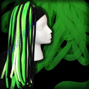 Crinolina tubular 16mm verde fluorescente