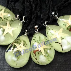 Colar lágrima de sereia fosforescente - Estrela do mar