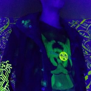 Lente 50mm radioativo amarelo fluorescente