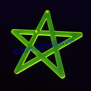 Colar pentagrama 8cm amarelo fluorescente
