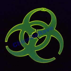 Colar biohazard 8cm amarelo fluorescente