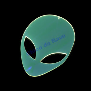 Colar alien/ET 10cm amarelo fluorescente