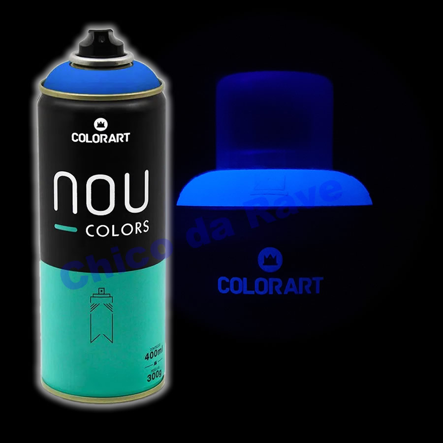 Tinta Spray Azul Fluorescente Nou Colors Azul Luminoso Chico Da Rave